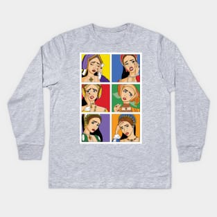 Pop Tudor Wives Kids Long Sleeve T-Shirt